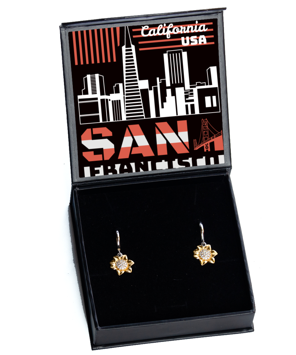 San Francisco,  Sunflower Earrings. Model 60083