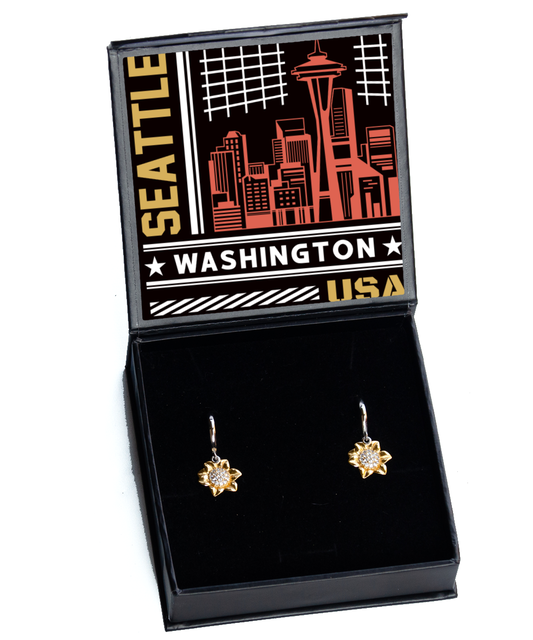 Seattle,  Sunflower Earrings. Model 60083