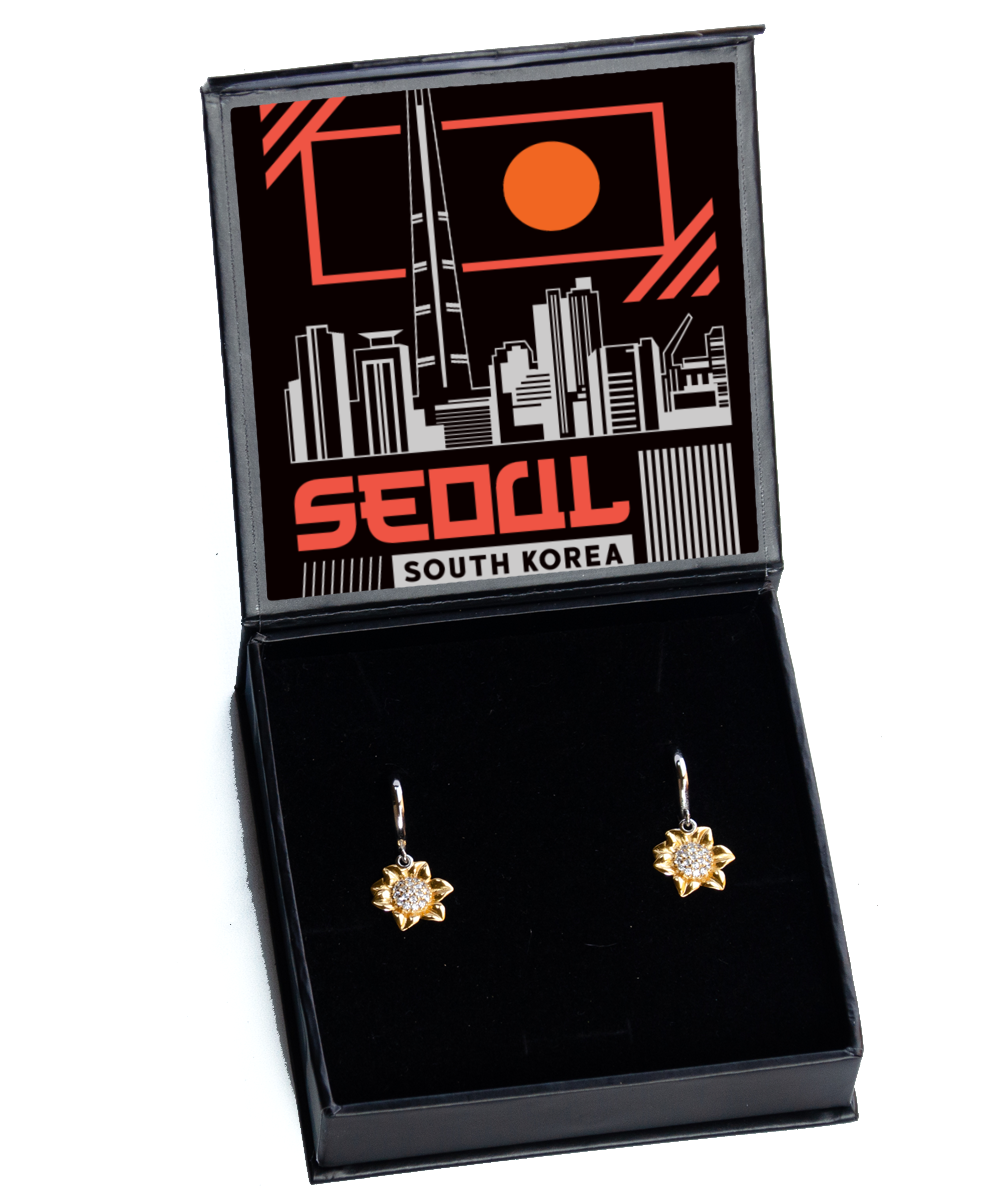 Seoul,  Sunflower Earrings. Model 60083