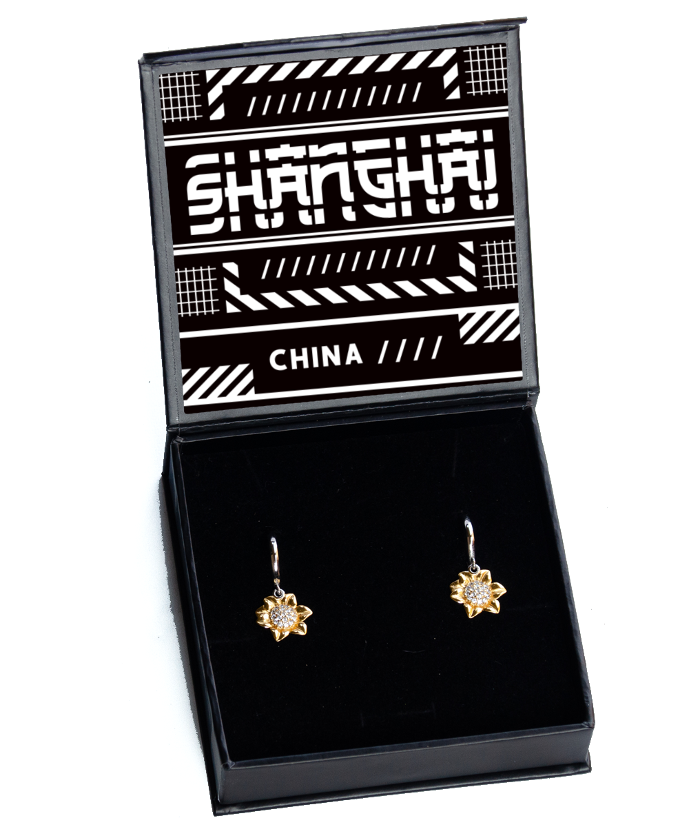 Shanghai,  Sunflower Earrings. Model 60083