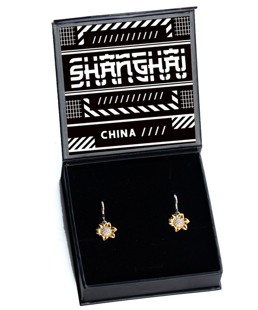 Shanghai,  Sunflower Earrings. Model 60083