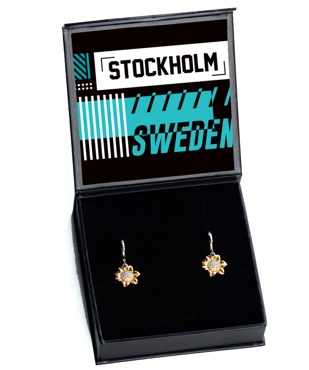 Stockholm,  Sunflower Earrings. Model 60083