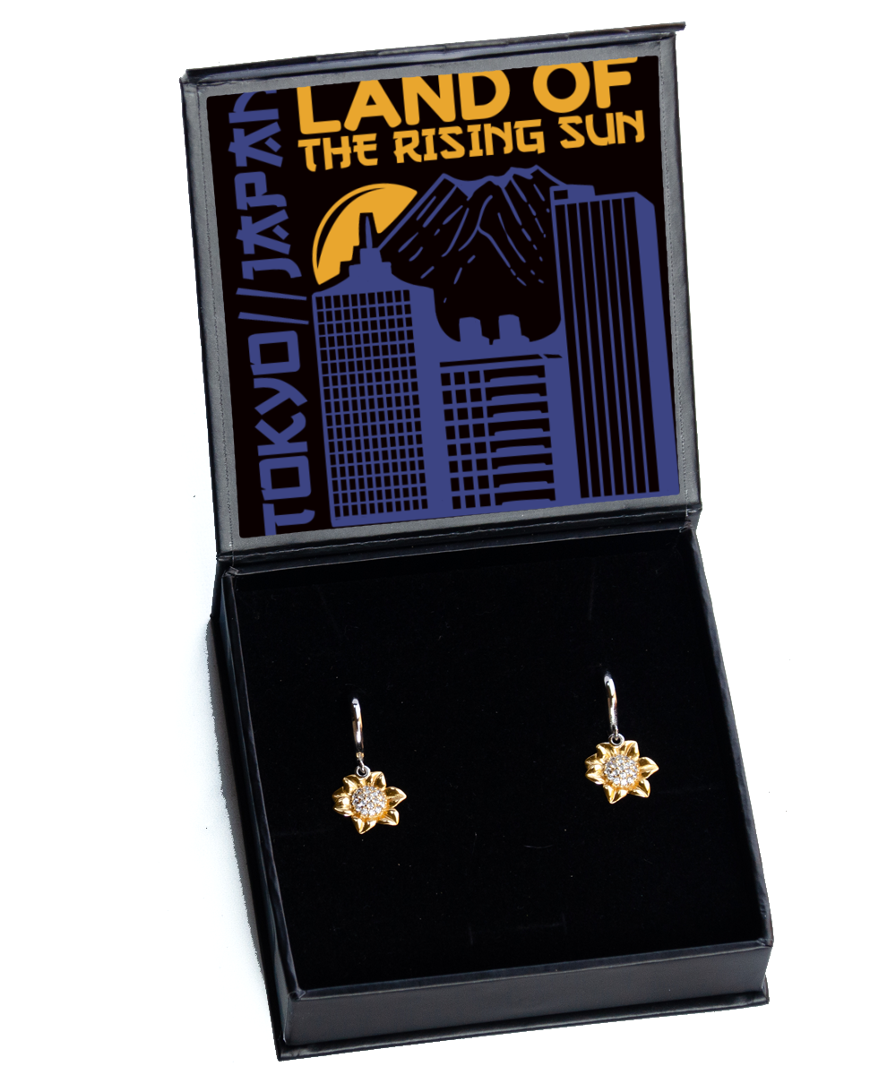 Tokyo,  Sunflower Earrings. Model 60083