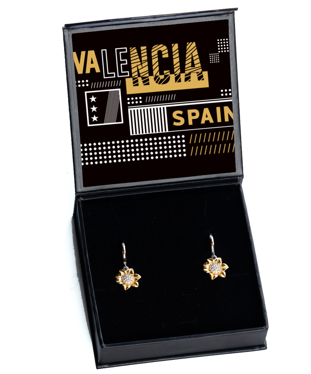Valencia,  Sunflower Earrings. Model 60083