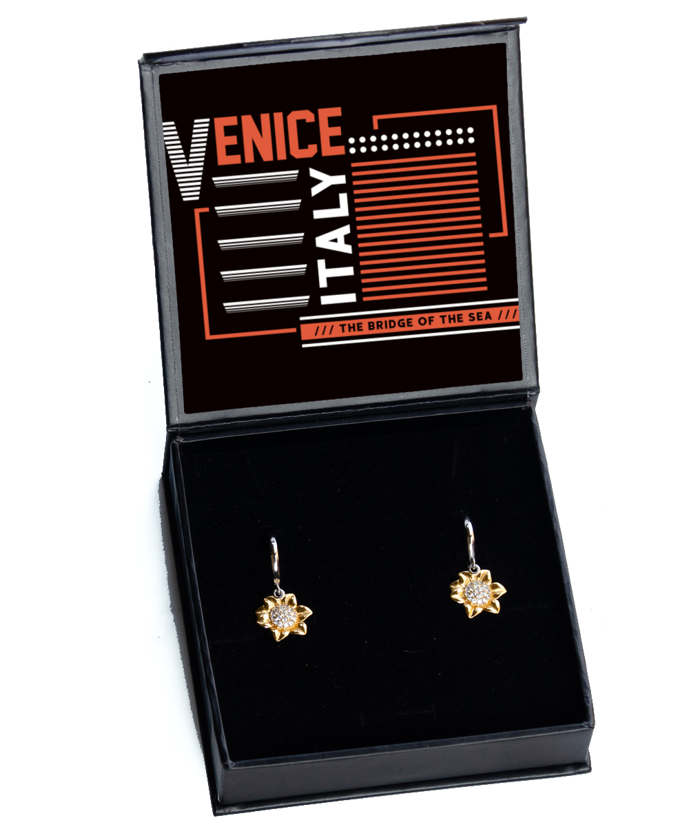 Venice,  Sunflower Earrings. Model 60083