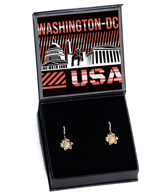 Washington DC,  Sunflower Earrings. Model 60083