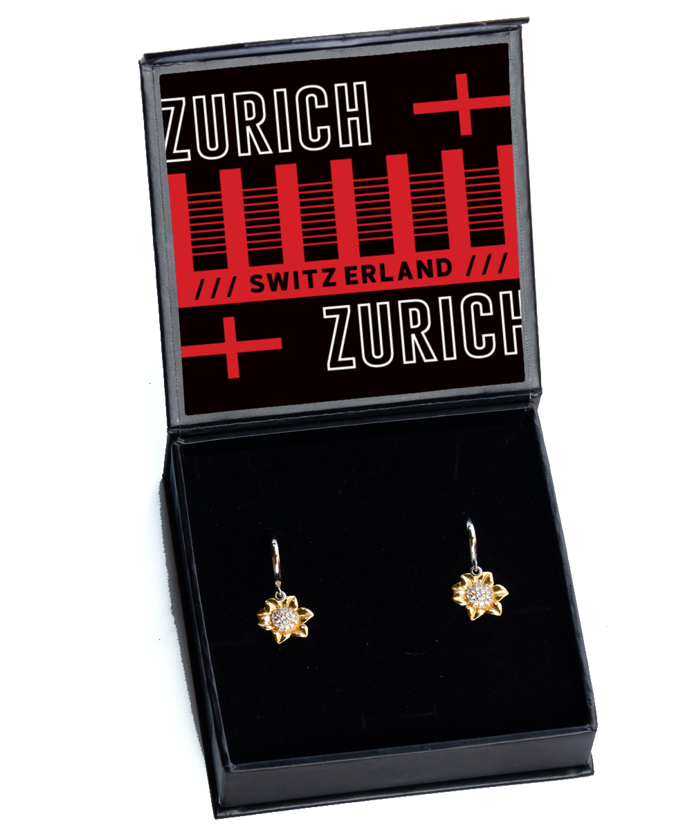 Zurich,  Sunflower Earrings. Model 60083