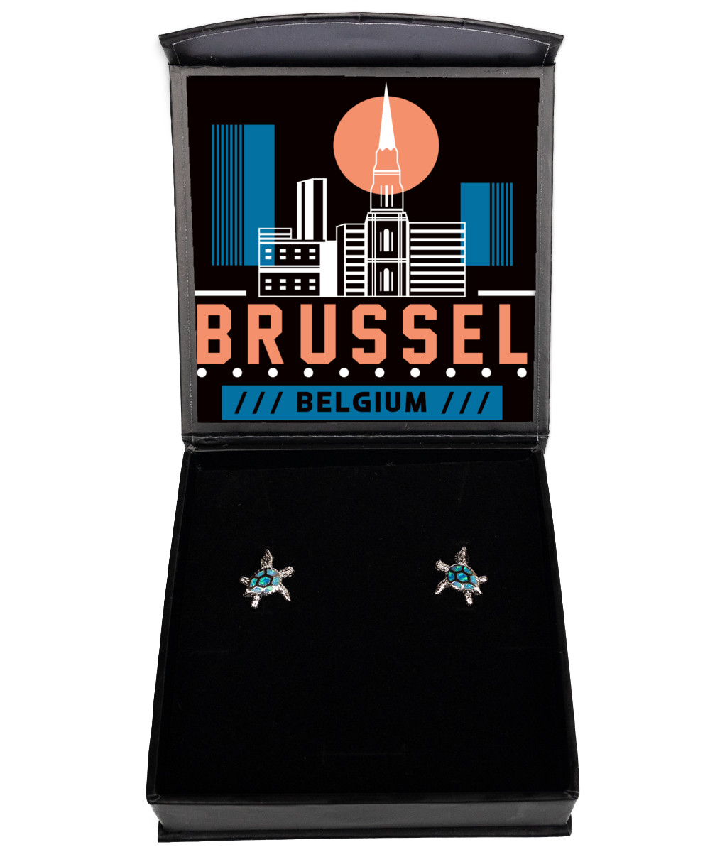 Brussel,  Opal Turtle Earrings. Model 60083