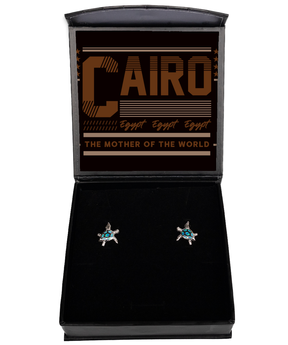 Cairo,  Opal Turtle Earrings. Model 60083