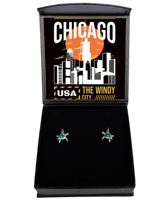 Chicago,  Opal Turtle Earrings. Model 60083