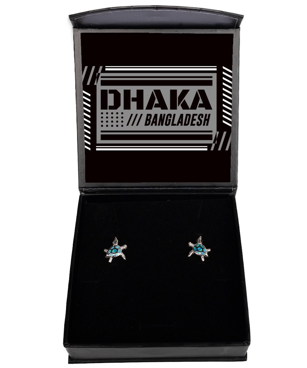 Dhaka,  Opal Turtle Earrings. Model 60083