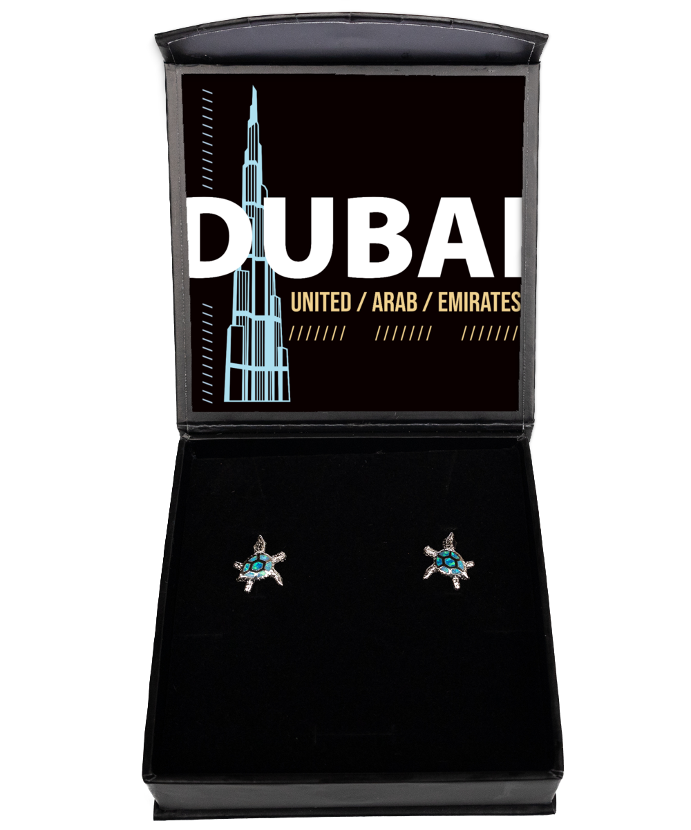 Dubai,  Opal Turtle Earrings. Model 60083