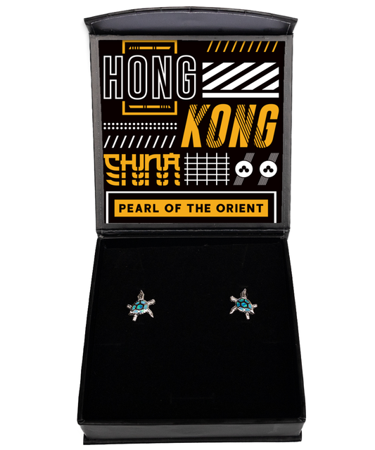 Hong Kong,  Opal Turtle Earrings. Model 60083