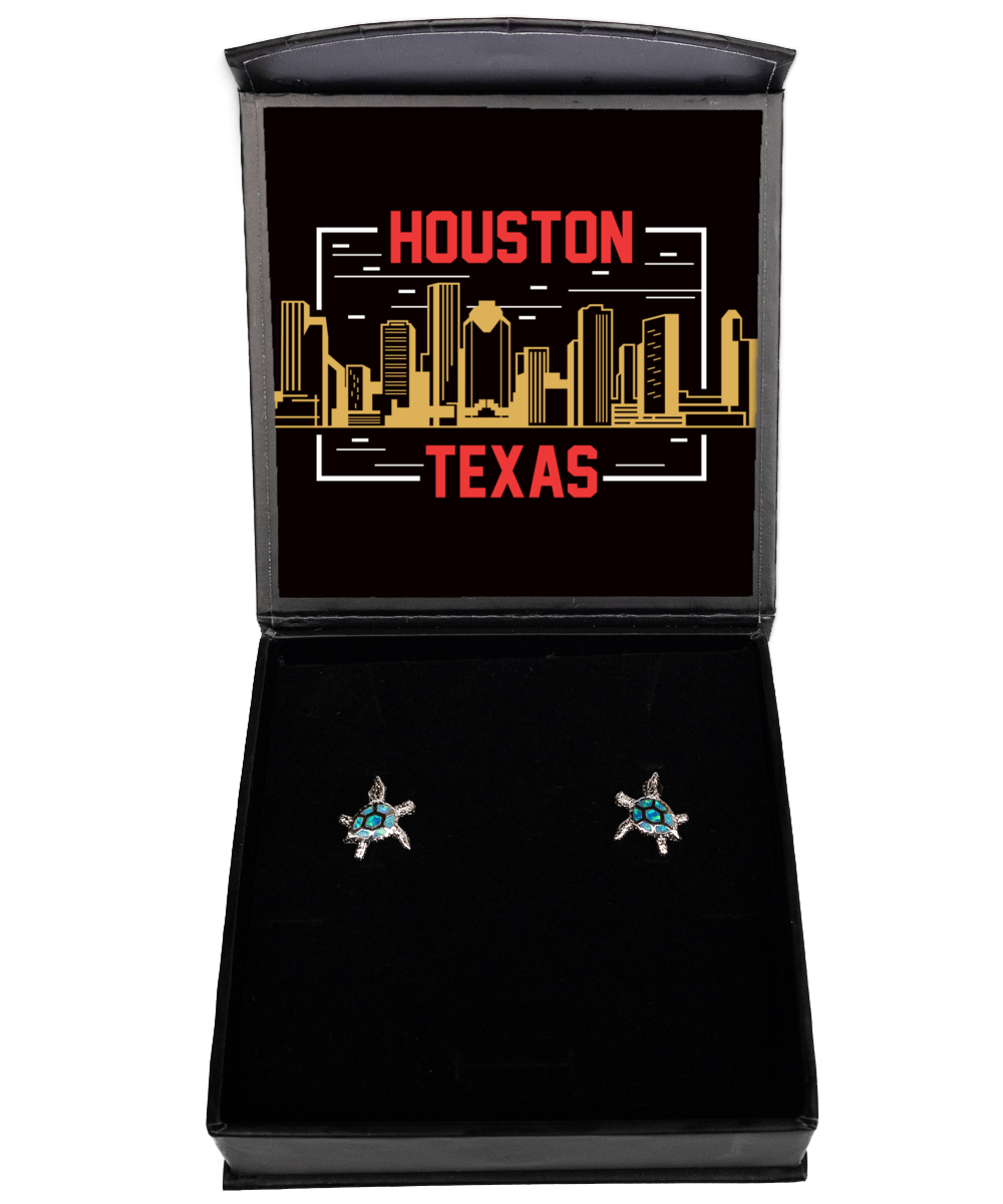 Houston,  Opal Turtle Earrings. Model 60083