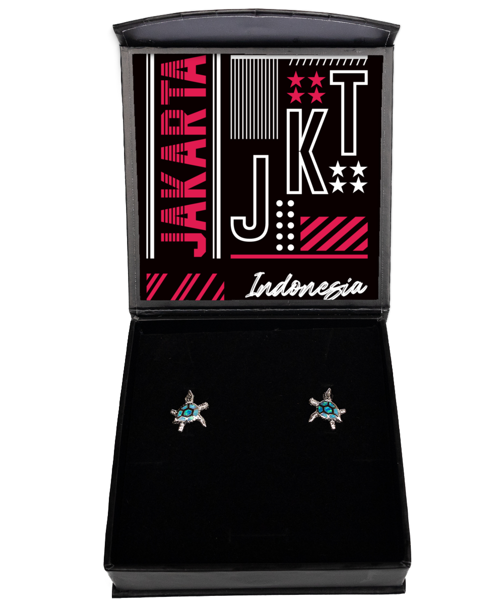 Jakarta,  Opal Turtle Earrings. Model 60083