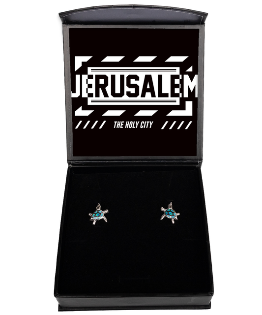 Jerusalem,  Opal Turtle Earrings. Model 60083