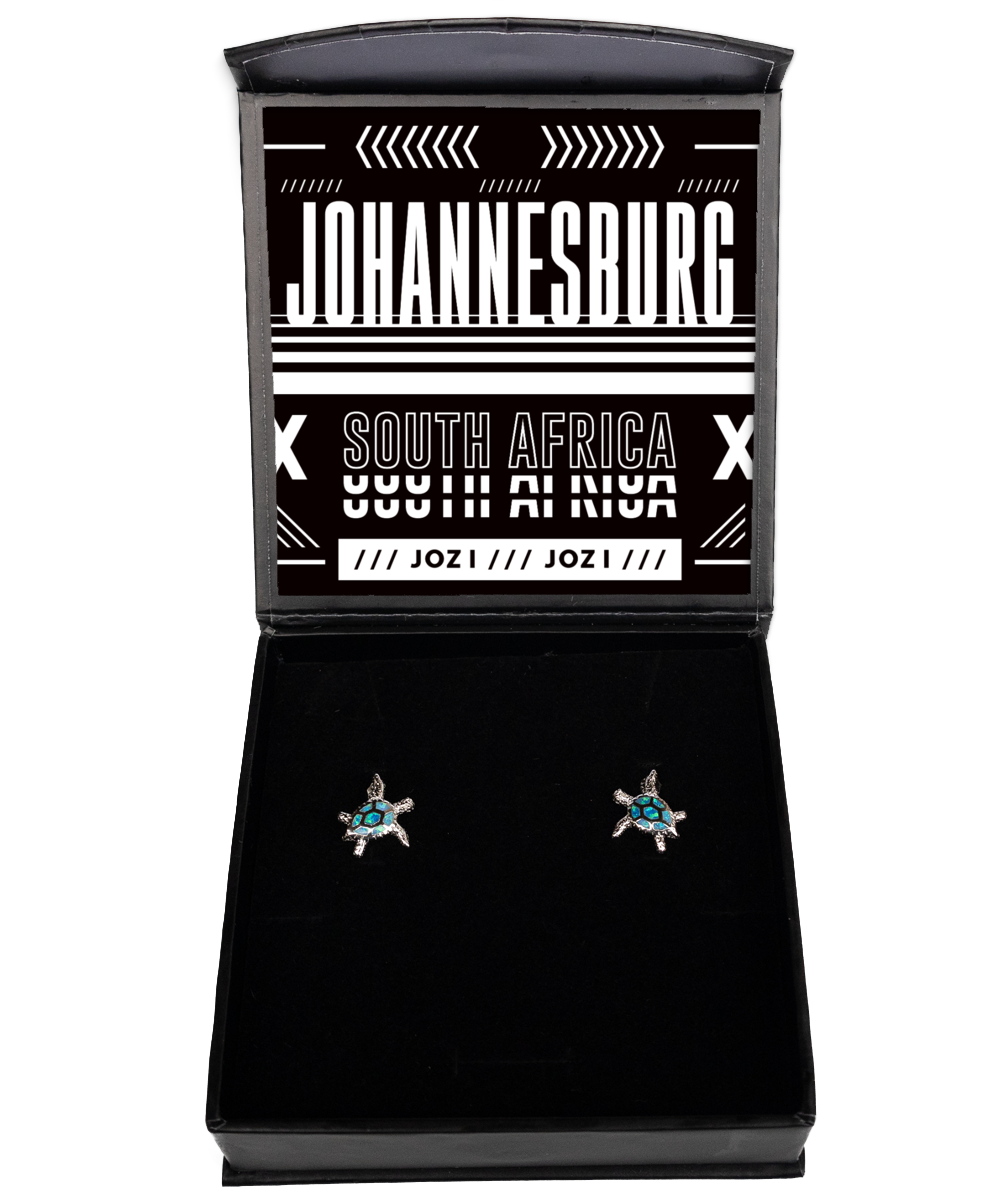 Johannesburg,  Opal Turtle Earrings. Model 60083