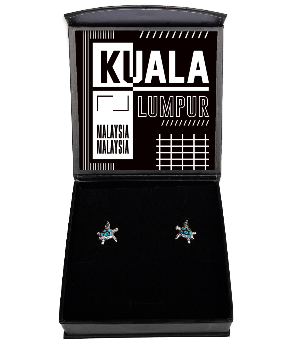 Kuala Lumpur,  Opal Turtle Earrings. Model 60083