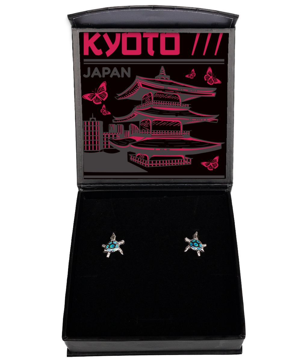 Kyoto,  Opal Turtle Earrings. Model 60083