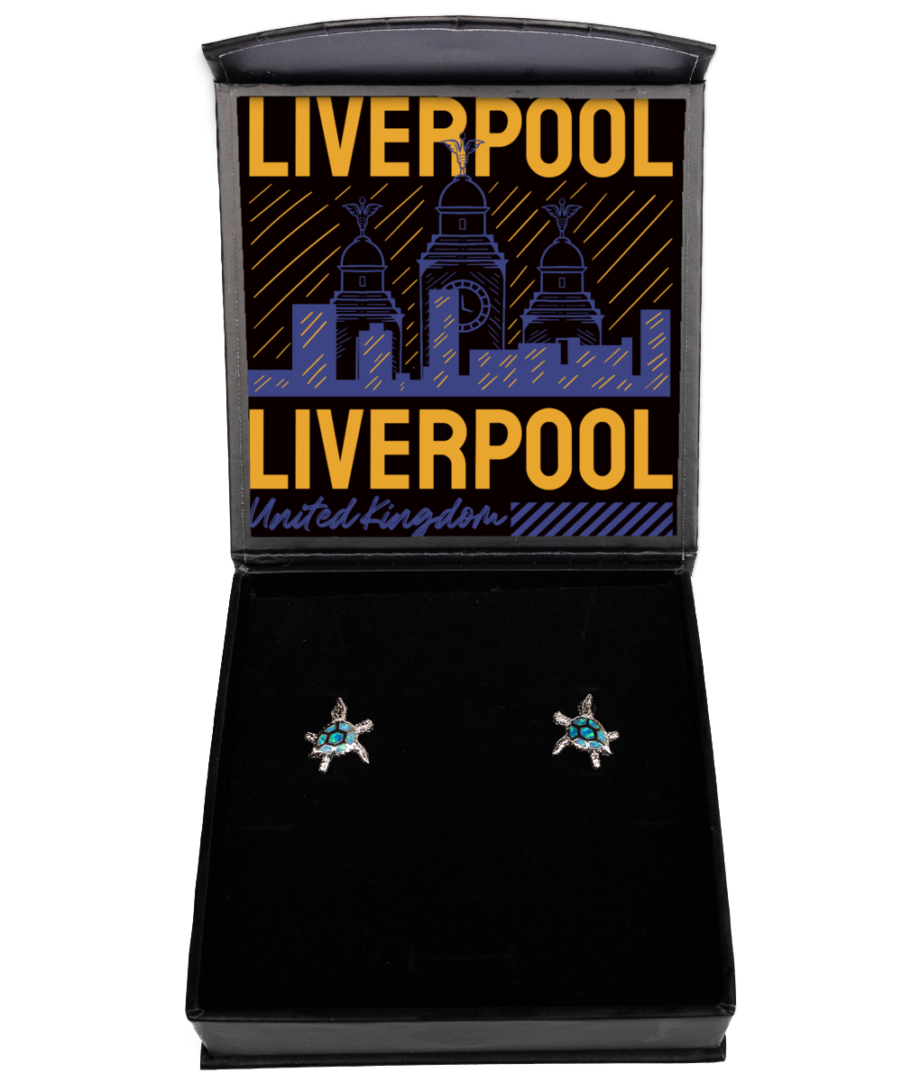 Liverpool,  Opal Turtle Earrings. Model 60083