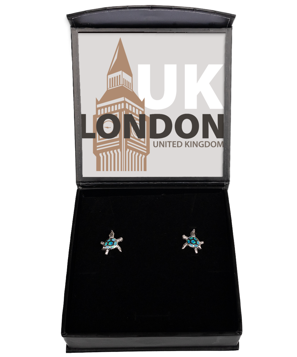 London 2,  Opal Turtle Earrings. Model 60083