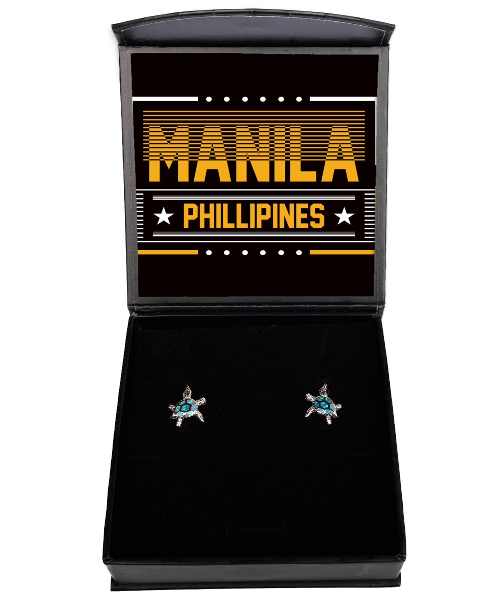 Manila,  Opal Turtle Earrings. Model 60083