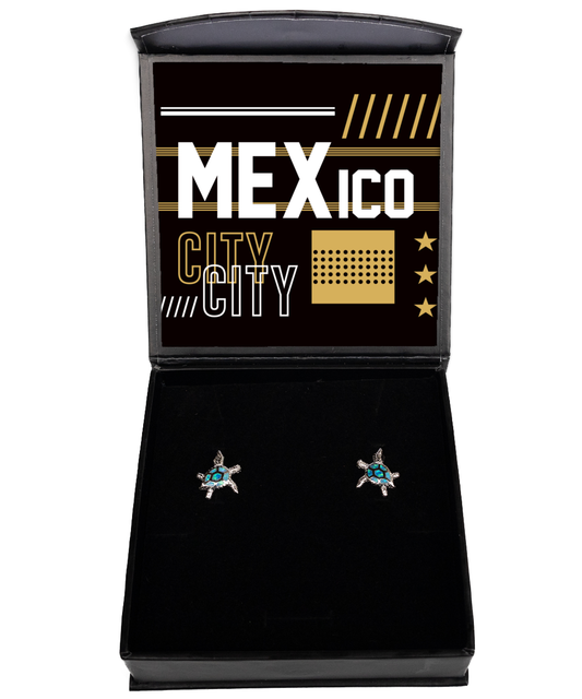 Mexico City,  Opal Turtle Earrings. Model 60083