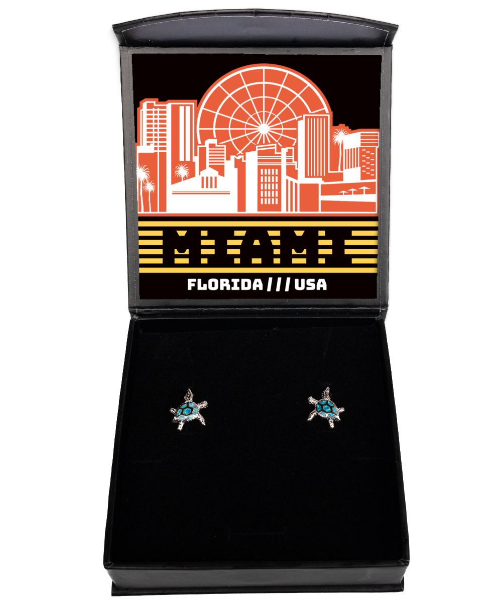 Miami,  Opal Turtle Earrings. Model 60083