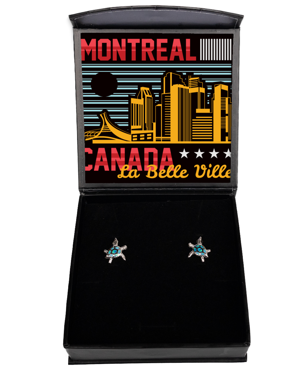 Montreal,  Opal Turtle Earrings. Model 60083