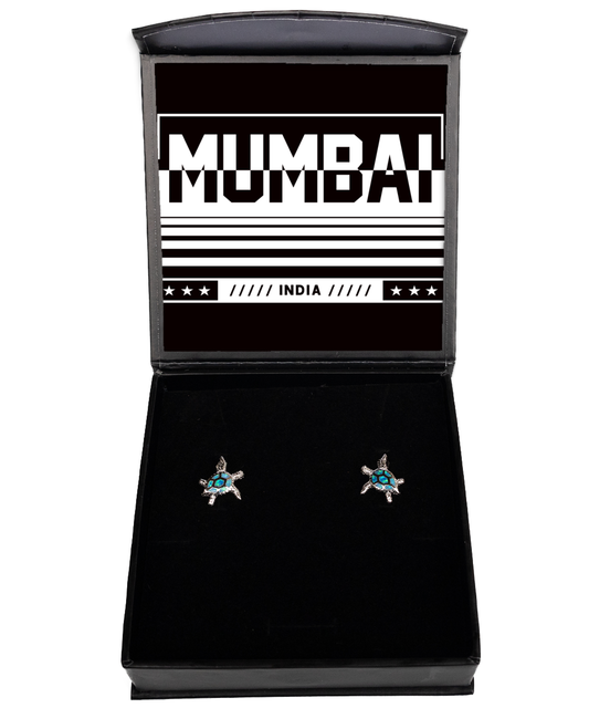 Mumbai,  Opal Turtle Earrings. Model 60083