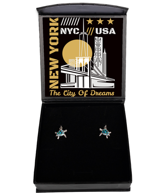 New York,  Opal Turtle Earrings. Model 60083