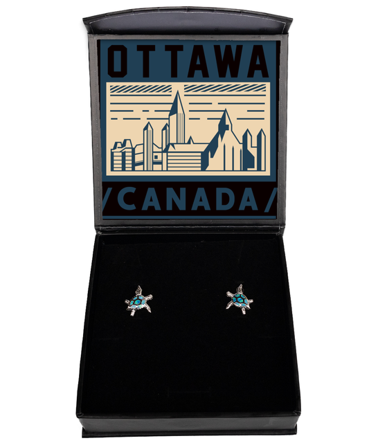 Ottawa,  Opal Turtle Earrings. Model 60083