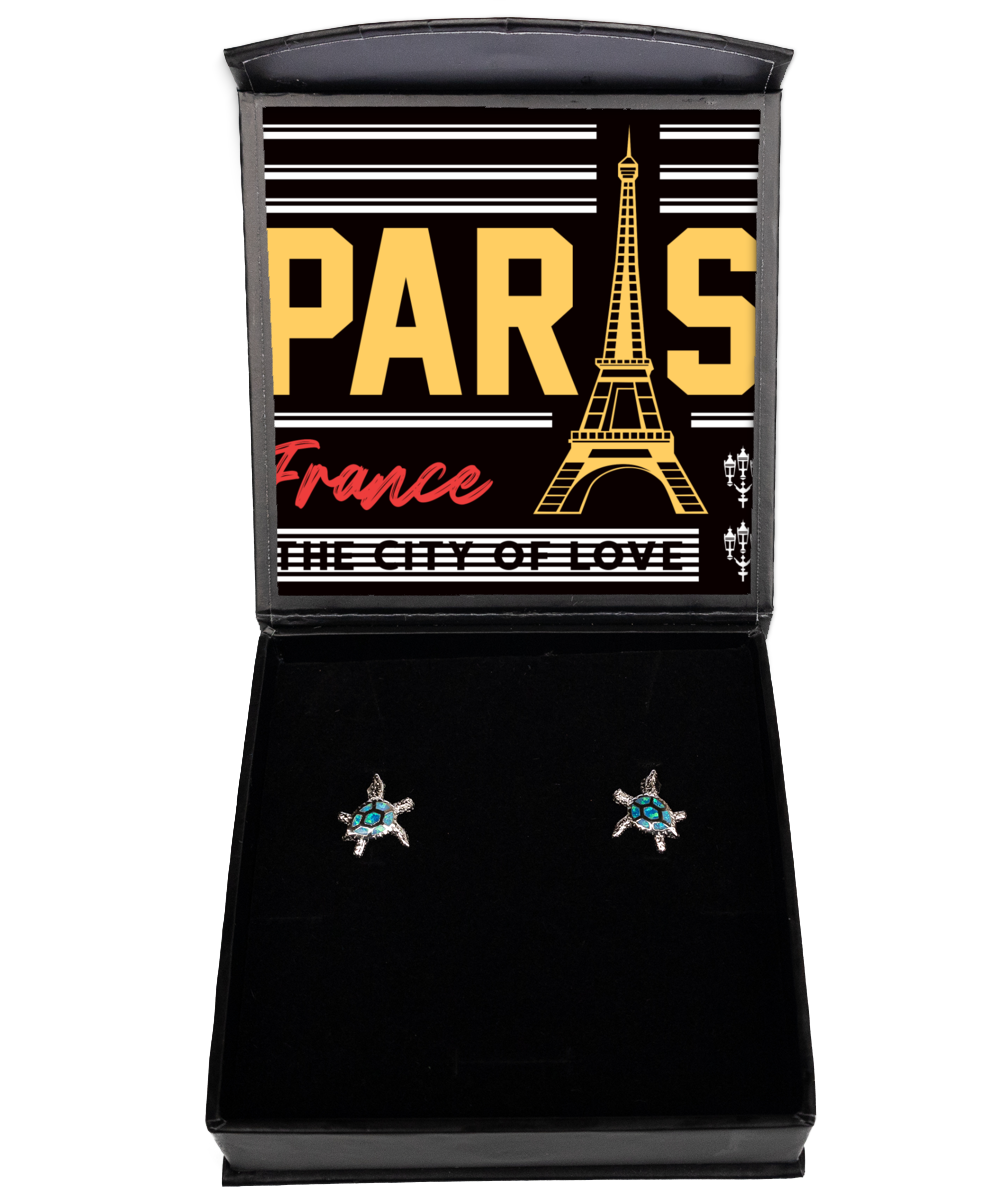 Paris,  Opal Turtle Earrings. Model 60083