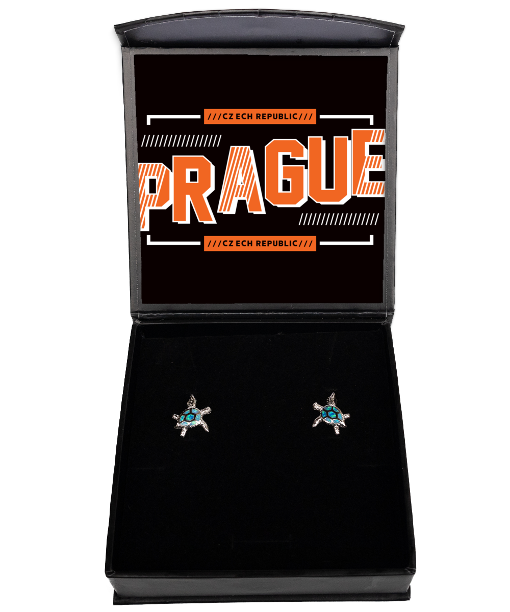 Prague,  Opal Turtle Earrings. Model 60083