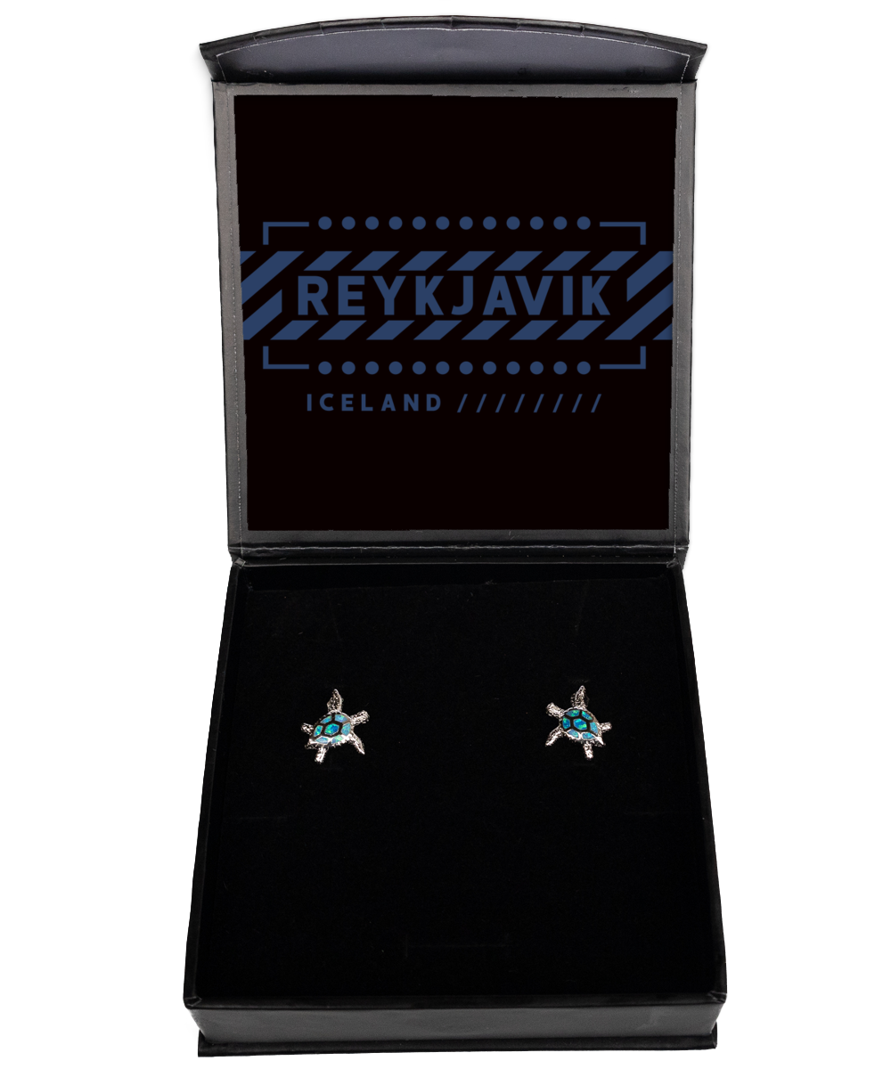 Reykjavik,  Opal Turtle Earrings. Model 60083