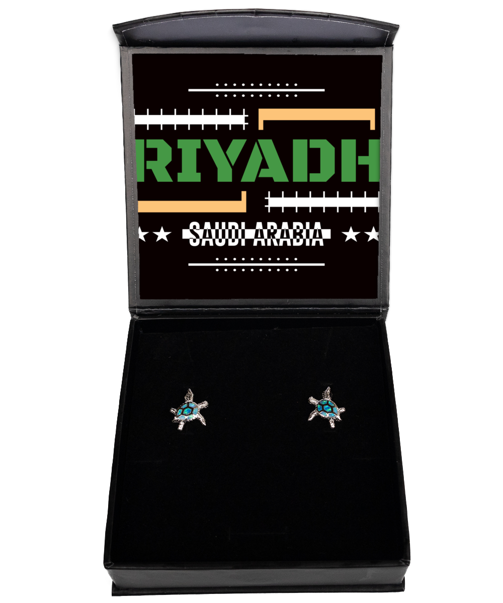 Riyadh,  Opal Turtle Earrings. Model 60083