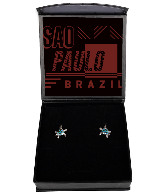 Sao Paulo,  Opal Turtle Earrings. Model 60083