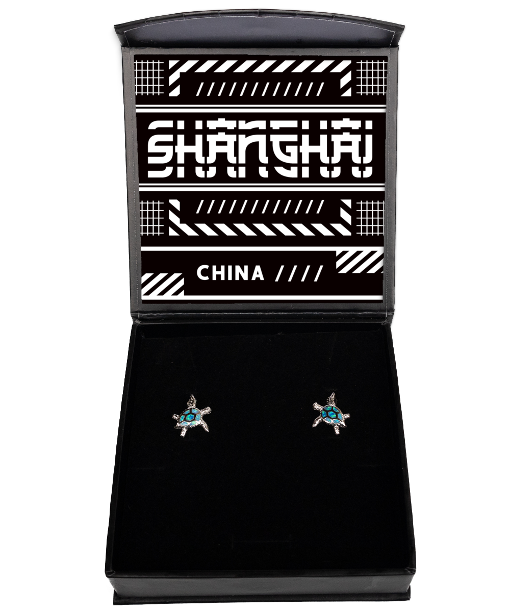 Shanghai,  Opal Turtle Earrings. Model 60083