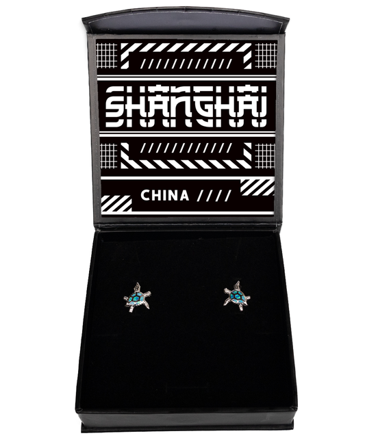 Shanghai,  Opal Turtle Earrings. Model 60083