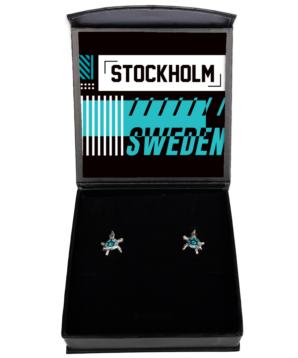 Stockholm,  Opal Turtle Earrings. Model 60083