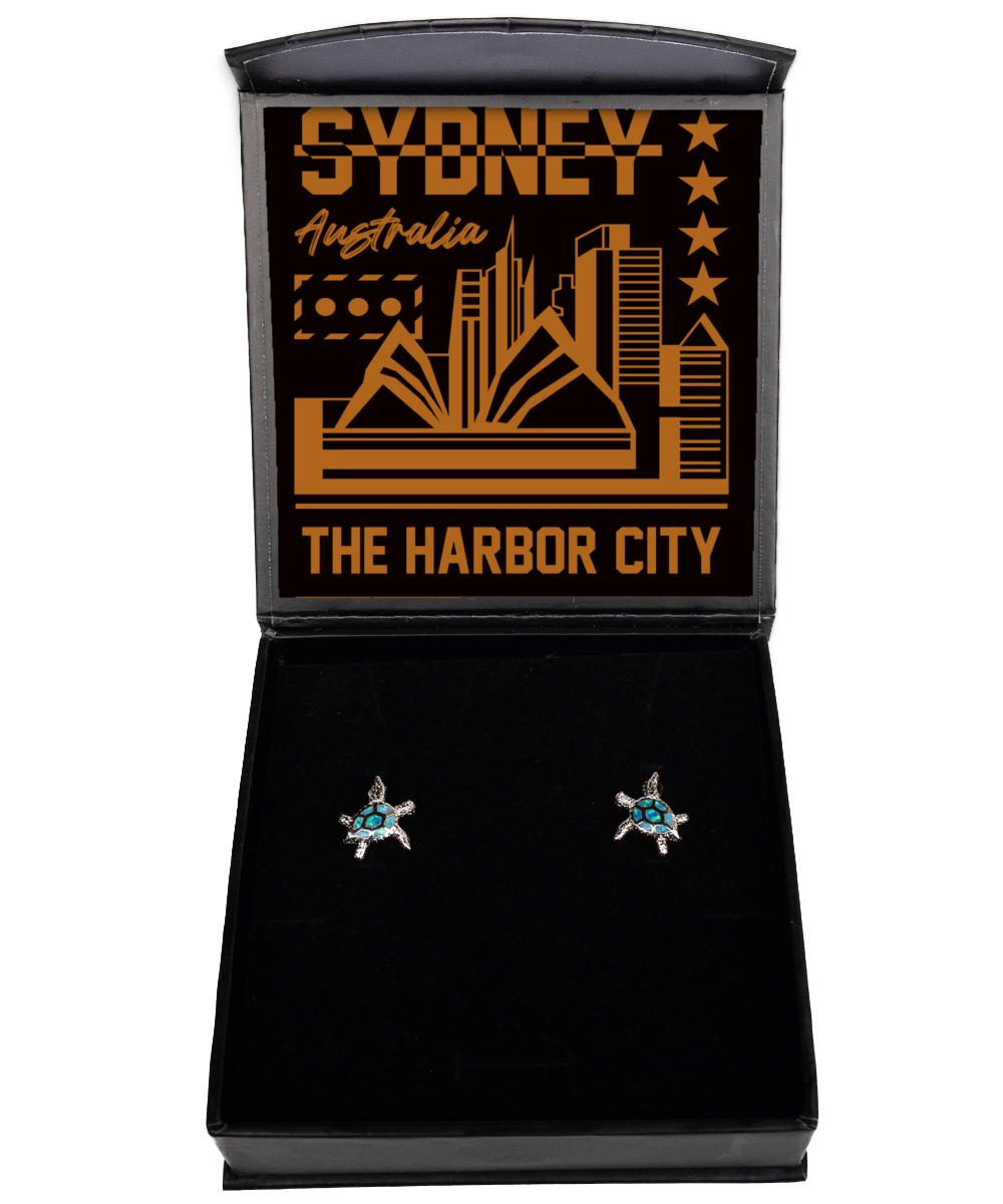 Sydney,  Opal Turtle Earrings. Model 60083