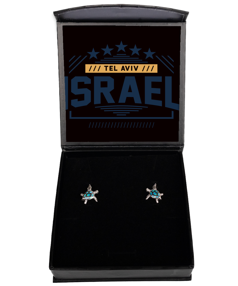 Tel Aviv,  Opal Turtle Earrings. Model 60083