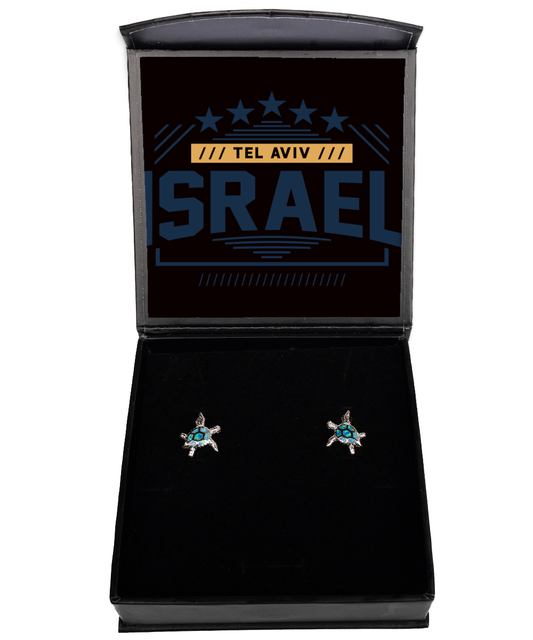 Tel Aviv,  Opal Turtle Earrings. Model 60083