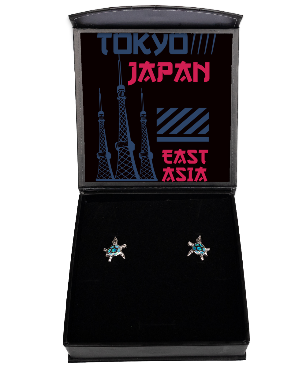Tokyo 2,  Opal Turtle Earrings. Model 60083