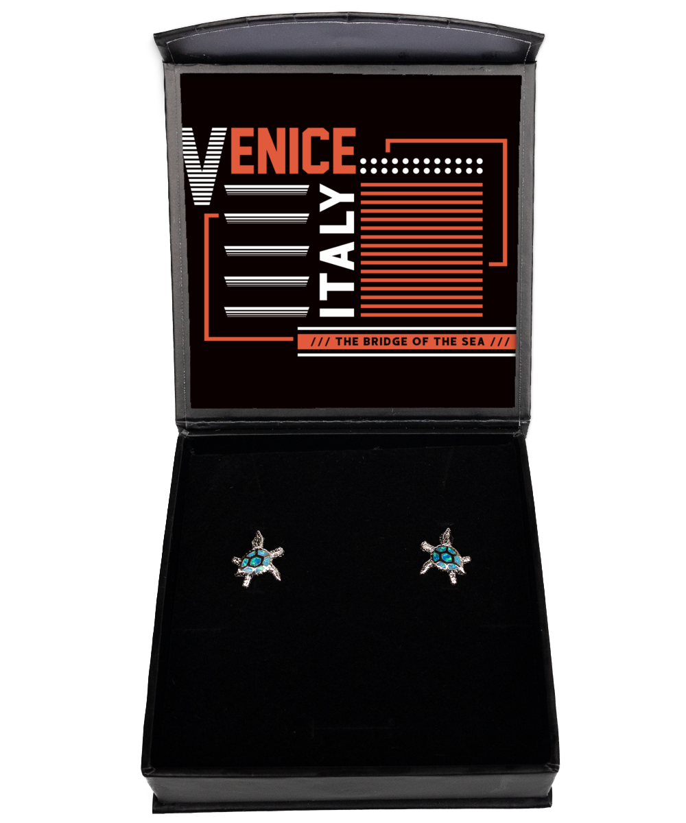 Venice,  Opal Turtle Earrings. Model 60083