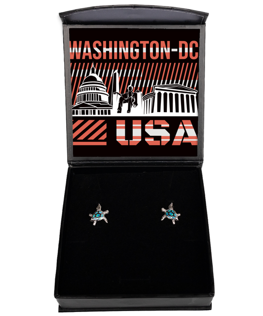 Washington DC,  Opal Turtle Earrings. Model 60083
