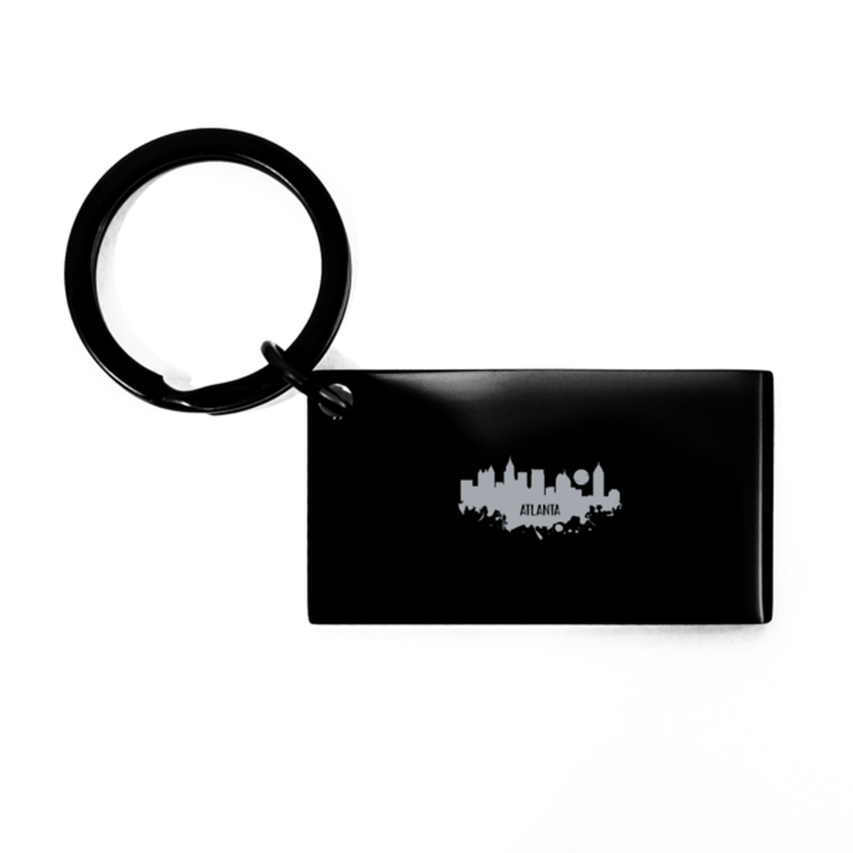 Atlanta Skyline silhouette,  KeyChain. Model 60086