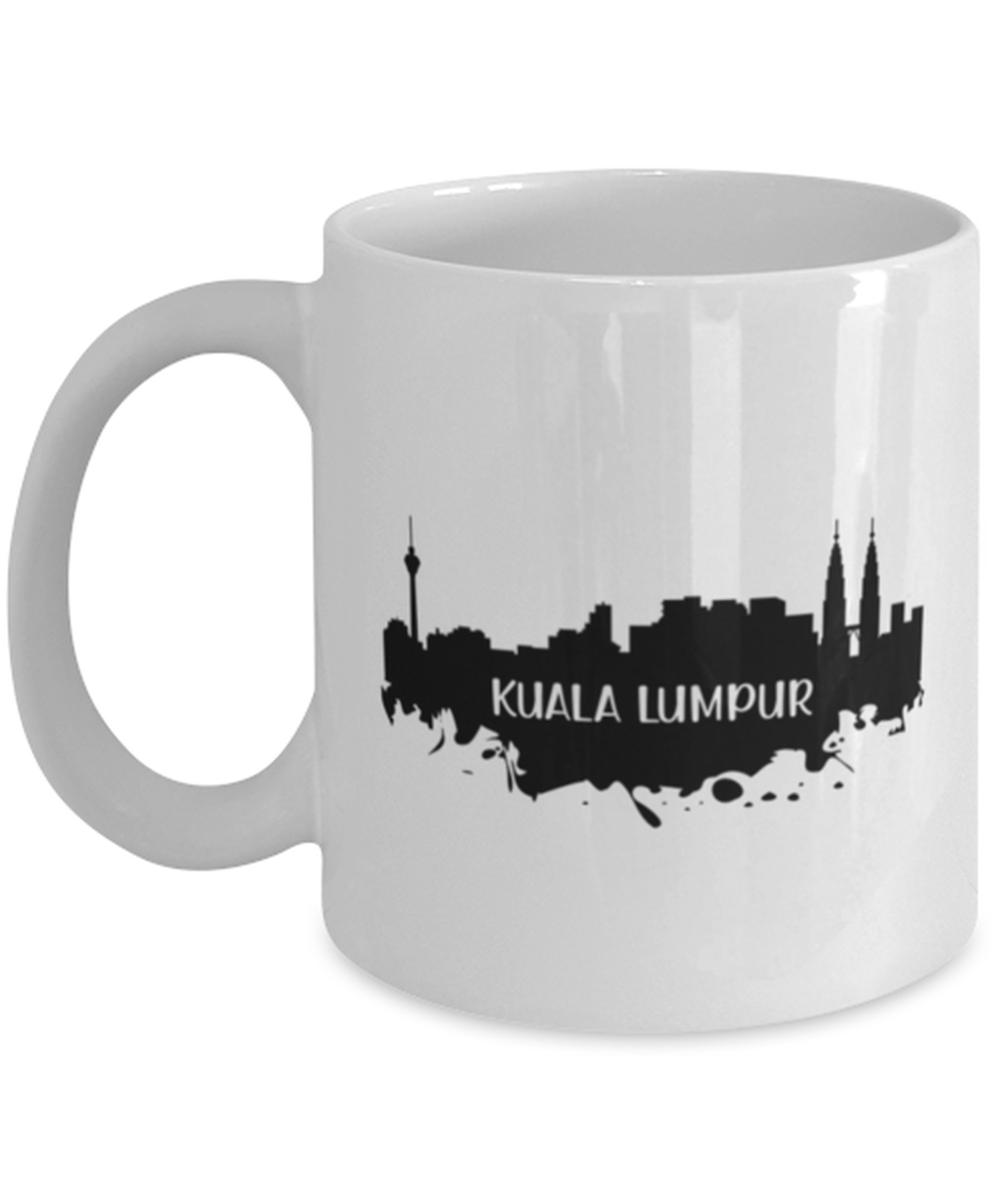 Kuala Lumpur Skyline silhouette, white Coffee Mug, Coffee Cup 11oz. Model 60087