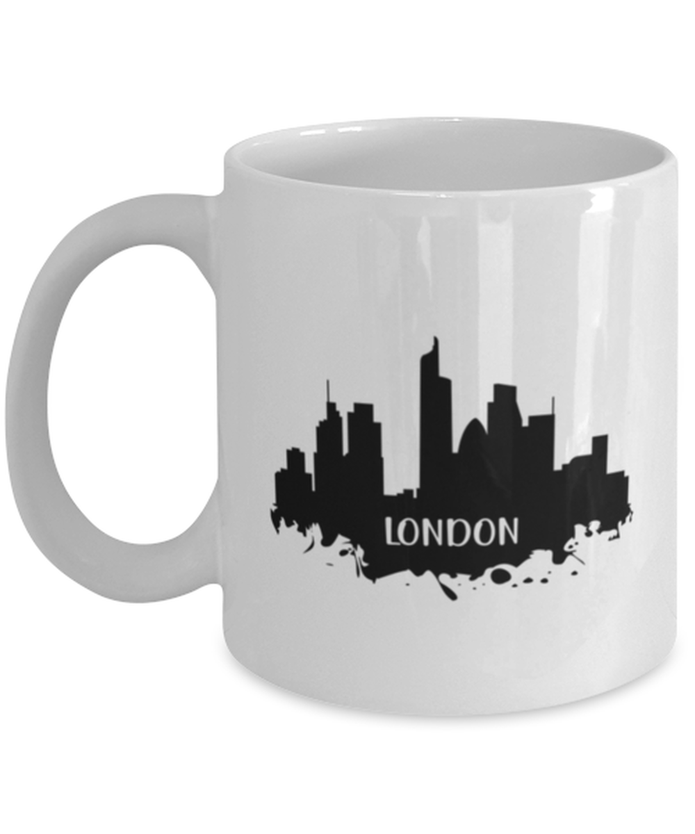 London Skyline silhouette, white Coffee Mug, Coffee Cup 11oz. Model 60087