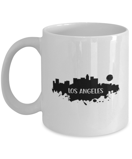 Los Angeles Skyline silhouette, white Coffee Mug, Coffee Cup 11oz. Model 60087